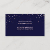 Foot Healthcare Practitioner Marine & Rose Gold Visitenkarte (Rückseite)