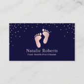 Foot Healthcare Practitioner Marine & Rose Gold Visitenkarte (Vorderseite)