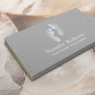 Foot Healthcare Practitioner Modern Silver Visitenkarte
