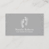 Foot Healthcare Practitioner Modernes Silver Visitenkarte (Vorderseite)