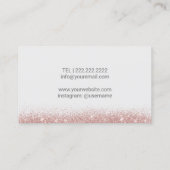 Foot Healthcare Practitioner Rose Gold Glitter Visitenkarte (Rückseite)