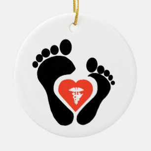 Foot & Heart Ornament Podiatrie Day
