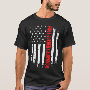 Foot Leg Operation Survivor American Flag Erholung T-Shirt