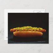 Foot-Long Hot Dog mit Flitter und Senf Postkarte (Vorne/Hinten)