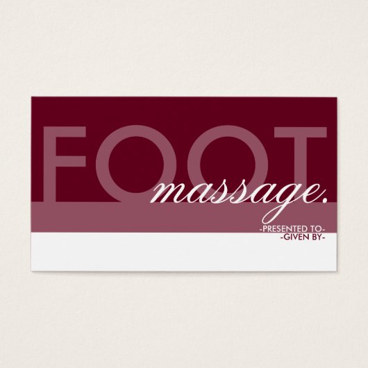 FOOT-MASSAGE-Kartenüberlagerung (Vorderseite)