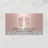 Foot Massage Practitioner Moderne Rose Gold Wellne Visitenkarte (Vorderseite)