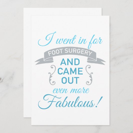 Foot Operation Fabulous Erholung (blau) Einladung (Vorne/Hinten)