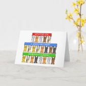 Foot Operation Speedy Erholung Cartoon Katzen Karte (Gelbe Blume)