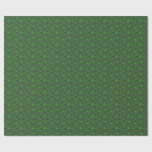 Foot prints, 01b.green DGrey BG Geschenkpapier (Flach)