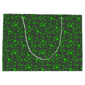 Foot prints, 01b.green DGrey BG Große Geschenktüte (Rückseite)