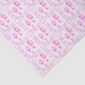 Foot Prints Baby Girl Pink Tissue Wrapping Paper Seidenpapier (Ausschnitt)