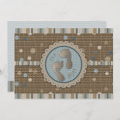 Foot Prints Boy Baby Dusche Einladung (Vorne/Hinten)