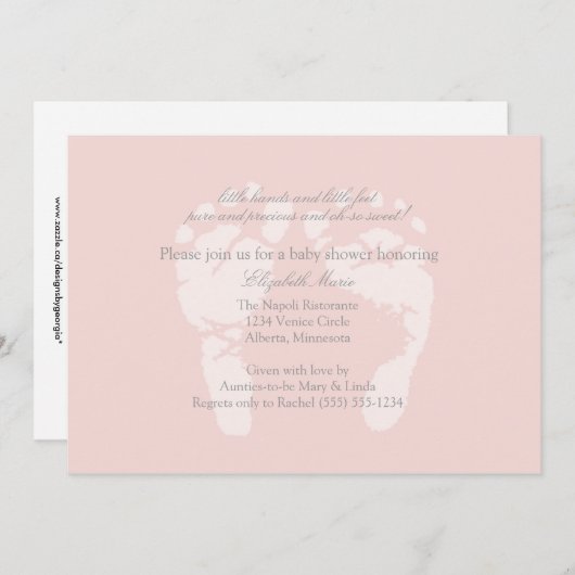 Foot Prints Einladung oder Ankündigung (Vorne/Hinten)