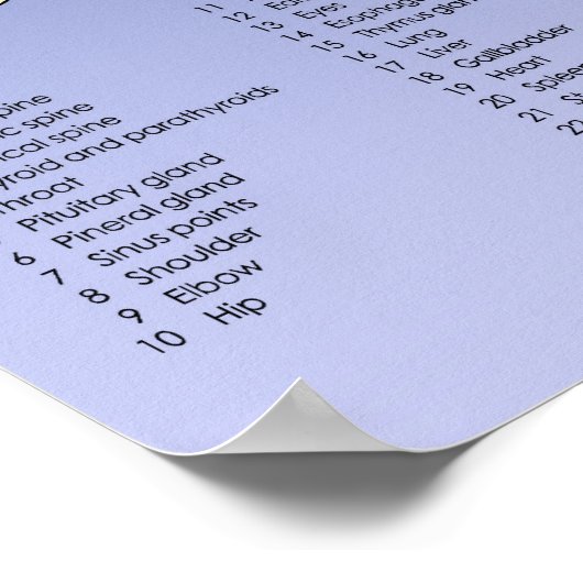 Foot Reflexology chart - Blue Poster (Ecke)