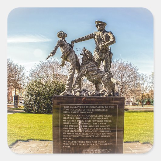 Foot Soldiers in Kelly Ingram Park Quadratischer Aufkleber (Vorderseite)