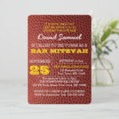 Footbal Gold Bar Mitzvah Einladung (Stehend Vorderseite)