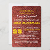 Footbal Gold Bar Mitzvah Einladung (Vorderseite)