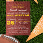 Footbal Gold Bar Mitzvah Einladung<br><div class="desc">Diese lässigen,  schicken Einladungen sind perfekt für alle sportlichen Bar Mitzvah-Feste. Jede Textzeile ist vollständig anpassbar,  um genau zu sagen,  was Sie gewollt haben!</div>