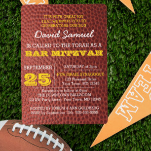 Footbal Gold Bar Mitzvah Einladung