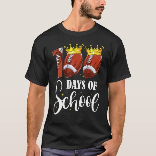 Football 100 Days of School Happy 100th Day Teache T-Shirt (Vorderseite)