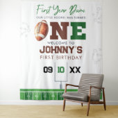 Football 1st Birthday Photo Backdrop Wandteppich (Beispiel)