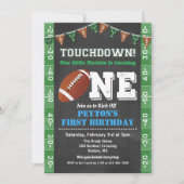 Football 1st First Birthday Chalkboard Invitation Einladung (Vorderseite)