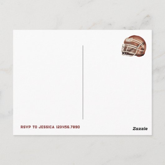 Football 1st Year Down Football BIrthday Party Postkarte (Rückseite)