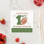 Football 1st Year Down Football BIrthday Party Serviette (Beispiel)