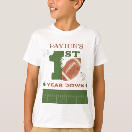 Football 1st Year Down Football BIrthday Party T-Shirt
