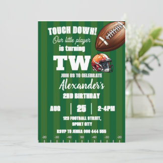 Football 2. Geburtstag American Sports Touch Down Einladung