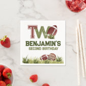 Football 2. Jahr-Down Fußball BIrthday Party Serviette (Beispiel)