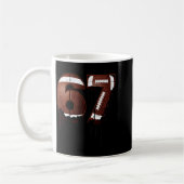 Football 67 Six Seven Funny Gen Alpha Meme Drip Kaffeetasse (Links)