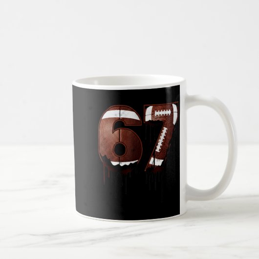 Football 67 Six Seven Funny Gen Alpha Meme Drip Kaffeetasse (Rechts)