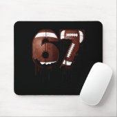 Football 67 Six Seven Funny Gen Alpha Meme Drip  Mousepad (Mit Mouse)