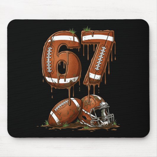 Football 67 Six Seven Meme Funny 6-7 Drip American Mousepad (Vorne)