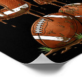 Football 67 Six Seven Meme Funny 6-7 Drip American Poster (Ecke)