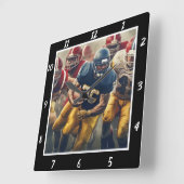 Football Action Photo  Quadratische Wanduhr (Winkel)