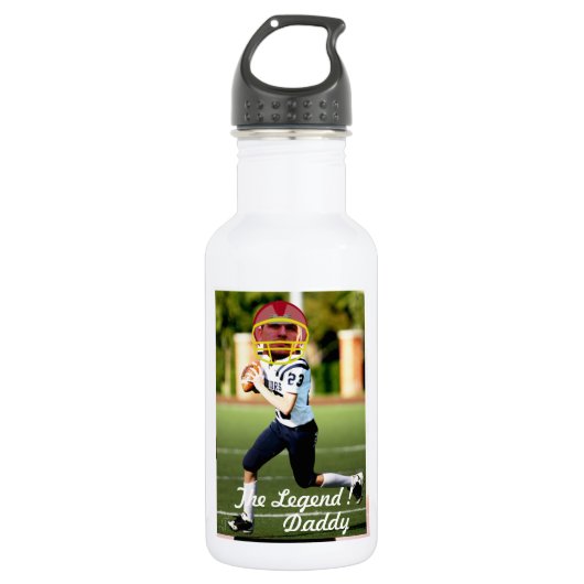 Football American Player - with YOUR Foto & Text- Edelstahlflasche (Vorderseite)