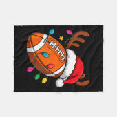 Football American Reindeer Horns Christmas Xmas Ba Fleecedecke (Vorderseite (Horizontal))