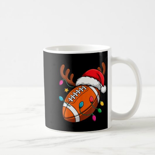 Football American Reindeer Horns Christmas Xmas Ba Kaffeetasse (Rechts)