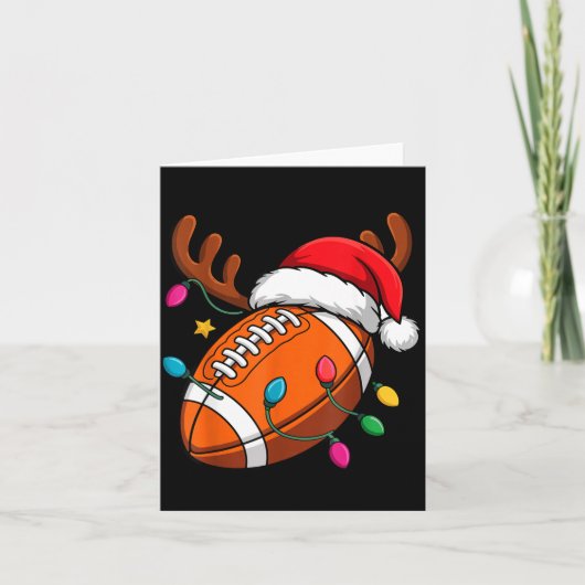 Football American Reindeer Horns Christmas Xmas Ba Karte (Vorderseite)
