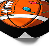 Football American Reindeer Horns Christmas Xmas Ba Poster (Ecke)