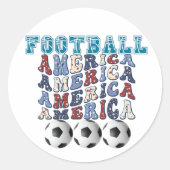 FOOTBALL AMERIKA RUNDER AUFKLEBER (Vorderseite)