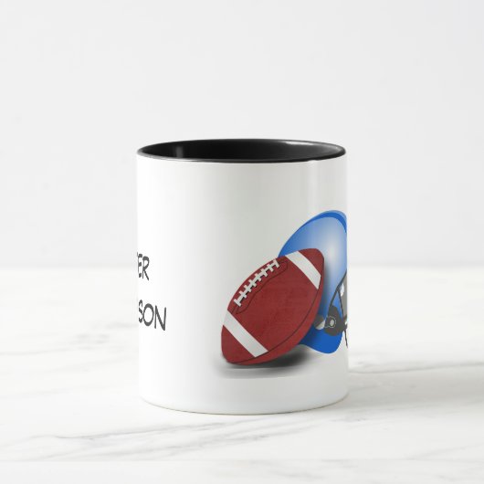 Football and Helmet personalize with name Tasse (Zentrum)