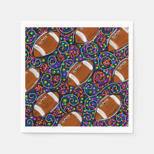 Football Art Blue Serviette (Vorderseite)