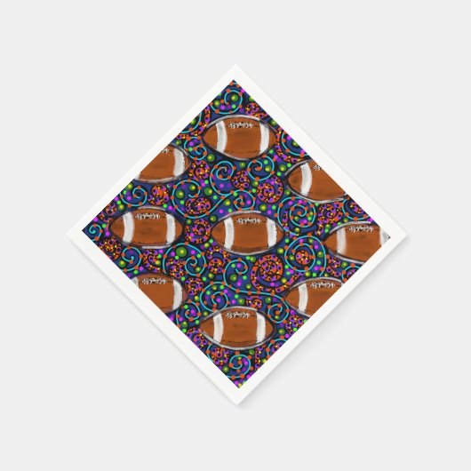 Football Art Blue Serviette (Ecke)