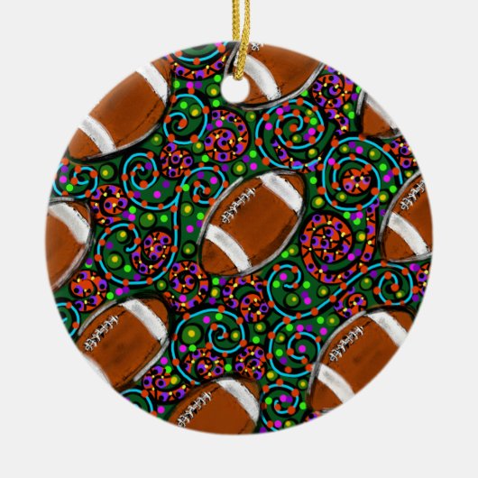 Football Art Green Keramik Ornament (Vorne)