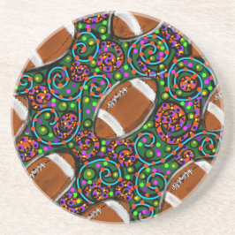 Football Art Green Sandstein Untersetzer
