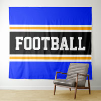 FOOTBALL Athletic Blue Black Yellow Racing Stripes