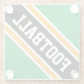 FOOTBALL Athletic Bright Green Black Slant Streife Glasuntersetzer (Rückseite)